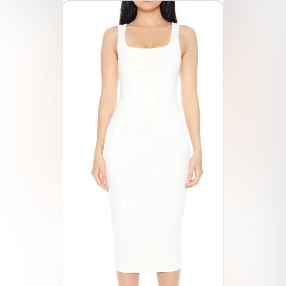 White forever 21 large tight mini stretchy sundress